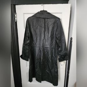 3XL Leather Trench Jacket